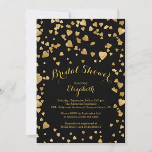 Modern Confetti Hearts Bridal Dusche Einladung