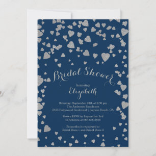 Modern Confetti Hearts Bridal Dusche Einladung