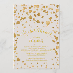 Modern Confetti Hearts Bridal Dusche Einladung