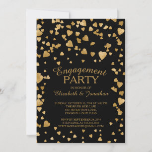 Modern Confetti Herzbezug Party Einladung
