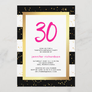 Modern Confetti   Party Einladung zum 30. Geburtst