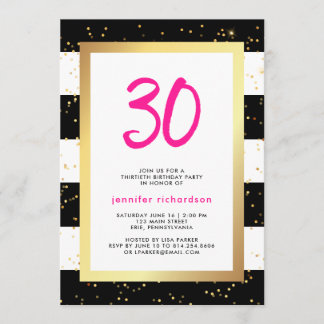 Modern Confetti | Party Einladung zum 30. Geburtst