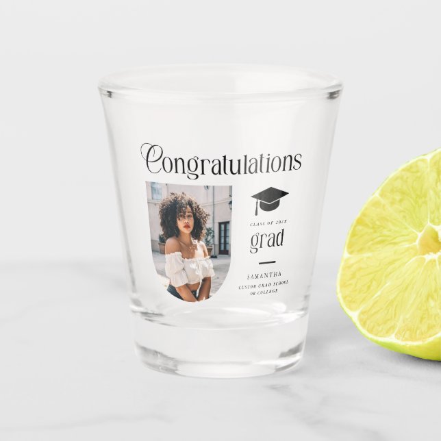 Modern Congratulations Grad Photo Graduation Arch Schnapsglas (Vorderseite)