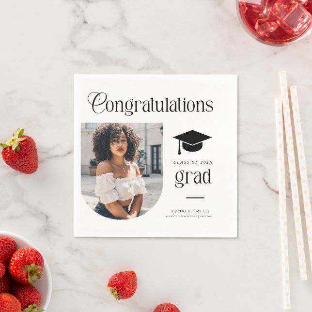 Modern Congratulations Grad Photo Graduation Arch Serviette (Beispiel)