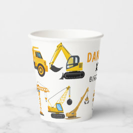 Modern Construction Simple Kid's Birthday Pappbecher