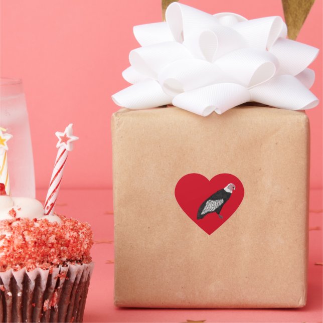 Modern cool condor Herz-Aufkleber (Party)