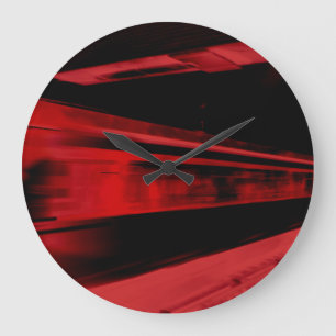 Modern, cool motion concept in red and black große wanduhr