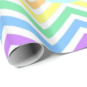 Modern, cool, trendig bunt Regenbogen Chevron Geschenkpapier
