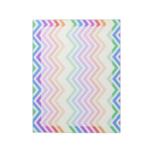 Modern, cool, trendig bunt Regenbogen Chevron Notizblock