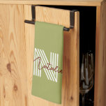 Modern cooler Anfangs- und Drehtext oliv grün Geschirrtuch<br><div class="desc">Stilvoller Text mit natürlicher Farbe für minimalistische Fans.</div>
