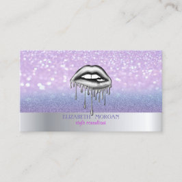 Modern Cooler Glitzer Bokeh Ombre Lips Business Ca Visitenkarte