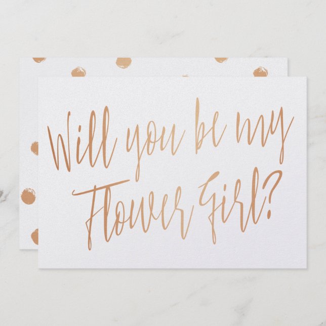 Modern Cooper "Werden Sie meine Blume Mädchen sein Einladung (Vorne/Hinten)
