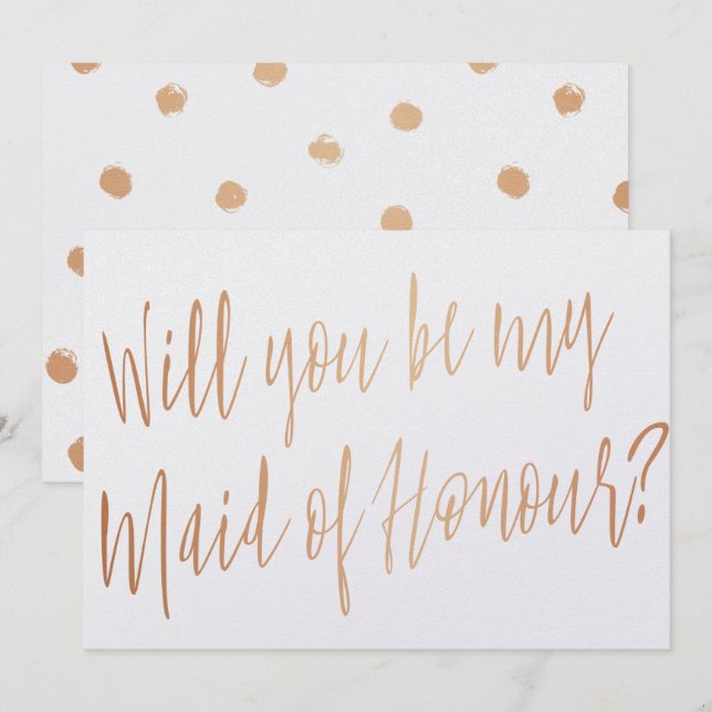 Modern Cooper "Werden Sie meine Trauzeugin sein? Einladung (Vorne/Hinten)