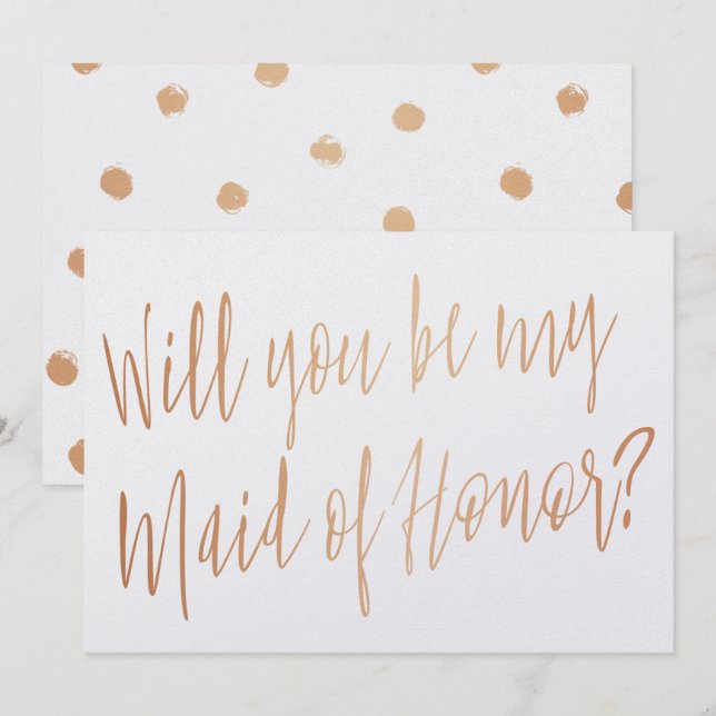 Modern Cooper "Werden Sie meine Trauzeugin sein? Einladung (Vorne/Hinten)