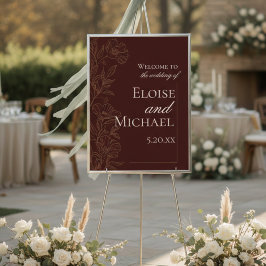 Modern Copper Brown Wedding Ceremony Welcome  Poster
