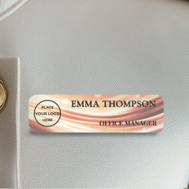 Modern Copper Fabric Design Name Badge Custom 名札 Namensschild