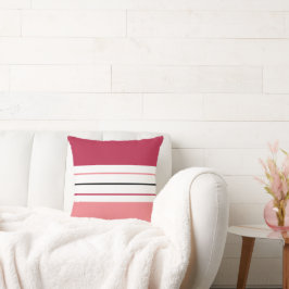 Modern Coral Magenta Streifen Kissen