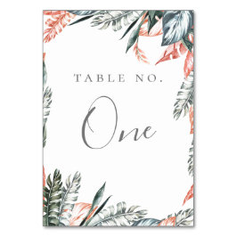 Modern Coral Tropics Frame Tischnummer