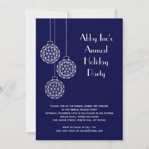 Modern Corporate Holiday Party Blau Einladung