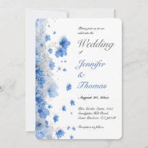 Modern Cottagecore Soft Blue Wildflowers Wedding