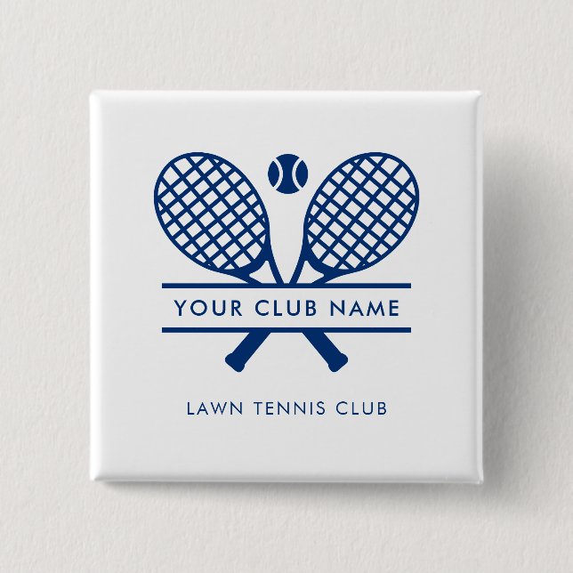 Modern Country Club Tennis Team Players Button (Vorderseite)