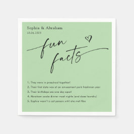 Modern Couple Fun Fakten Hochzeit Serviette