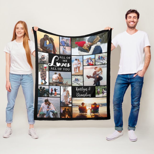 Modern Couple Liebe Zitat 19 FotoCollage Fleecedecke (Beispiel)