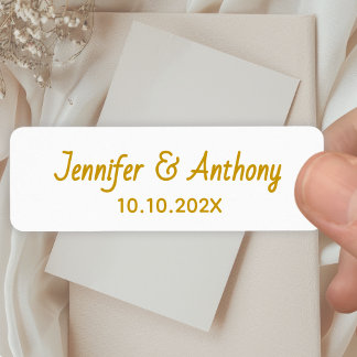 Modern Couple Names & Date Wedding - Gold