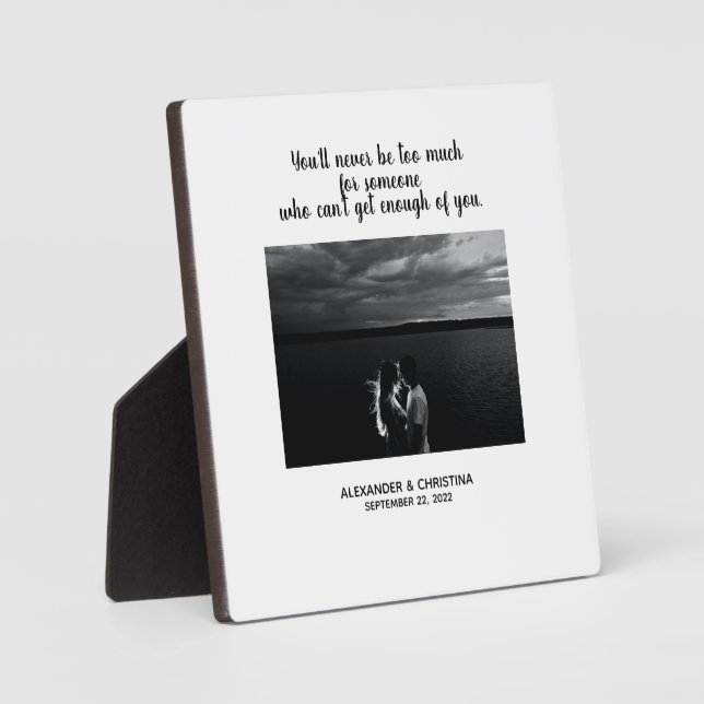 Modern Couple Personalized Love Quote Fotoplatte (Vorderseite)