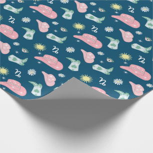Modern Cowgirl Capricorn Zodiac Muster Boho Geschenkpapier