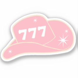 Modern Cowgirl Hat 777 Engel Number Pink Aufkleber
