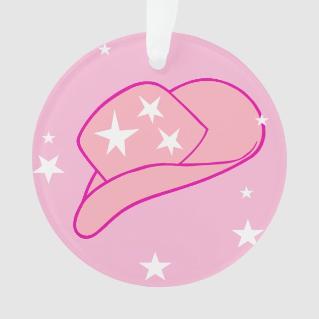Modern Cowgirl Western Hat Pink Ornament (Vorderseite)