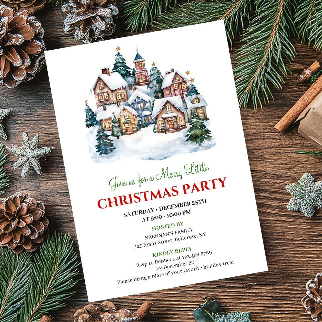 Modern cozy Christmas scene festive dinner invite Einladung (Modern cozy Christmas scene festive dinner invitation)