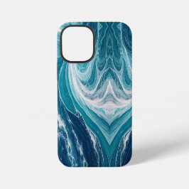 Modern Cracked Gold Blue Marmor Stylist iPhone 12 Mini Hülle