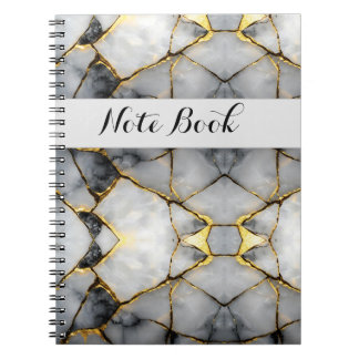 Modern Cracked Gold White & black marble Notizblock
