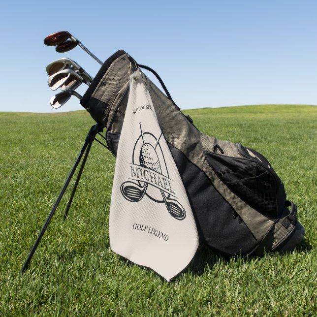 Modern Cross Club Name Golfhandtuch (Gras)