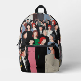 Modern Crowd Art Print Cut Sew Bag Bedruckter Rucksack