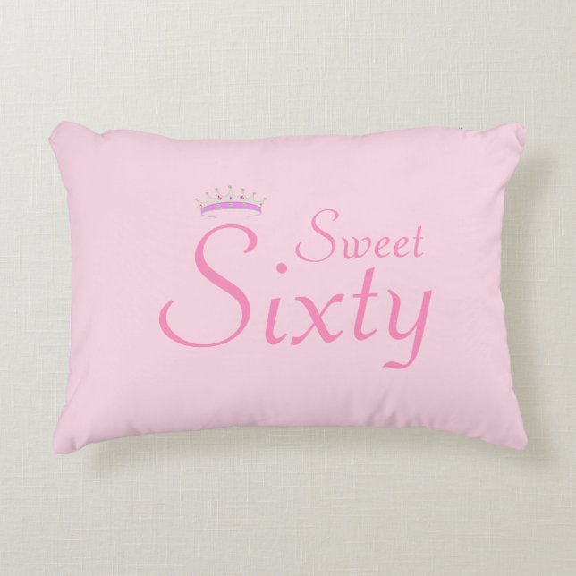 Modern Crown Sweet Sixty on Light Pink Dekokissen (Vorderseite)