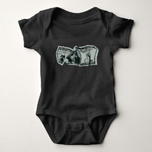 Modern Crumpled $ 100 Bill Design Baby Strampler