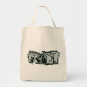 Modern Crumpled $ 100 Bill Design Tragetasche