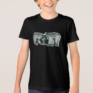 Modern Crumpled $ 100 Bill Design Tri-Blend Shirt