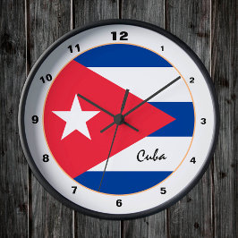 Modern Cuban Flag, Cuba trendy Home / design Runde Wanduhr