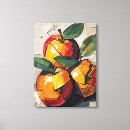 Modern Cubism Apple Canvas Art – Vibrant Abstract  Leinwanddruck