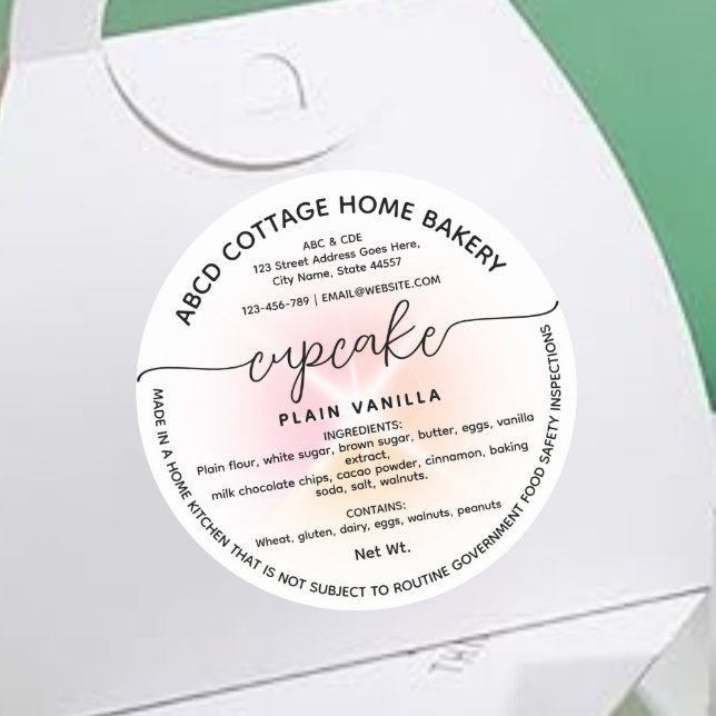 Modern Cupcake Label Hütte Label Runder Aufkleber (Von Creator hochgeladen)