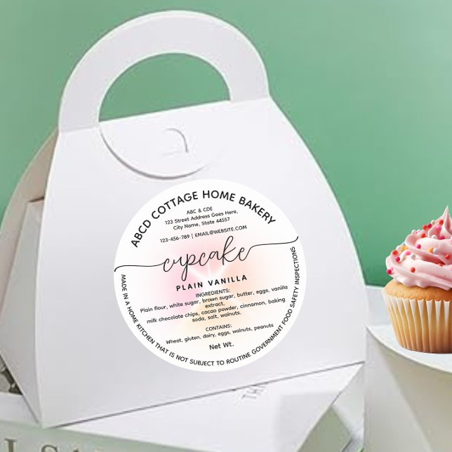 Modern Cupcake Label Hütte Label Runder Aufkleber (Von Creator hochgeladen)