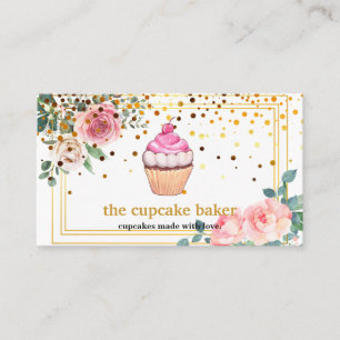 Modern Cupcake Logo Bakery Koch Catering Confetti Visitenkarte