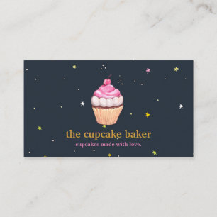 Modern Cupcake Logo Bakery Koch Catering Confetti Visitenkarte