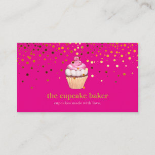 Modern Cupcake Logo Bakery Koch Catering Confetti Visitenkarte