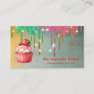 Modern Cupcake Logo Bakery Koch Catering Confetti Visitenkarte