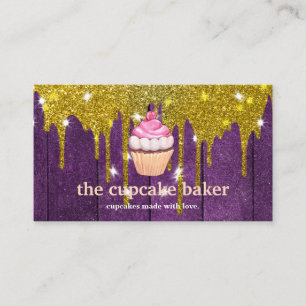 Modern Cupcake Logo Bakery Koch Catering Confetti Visitenkarte